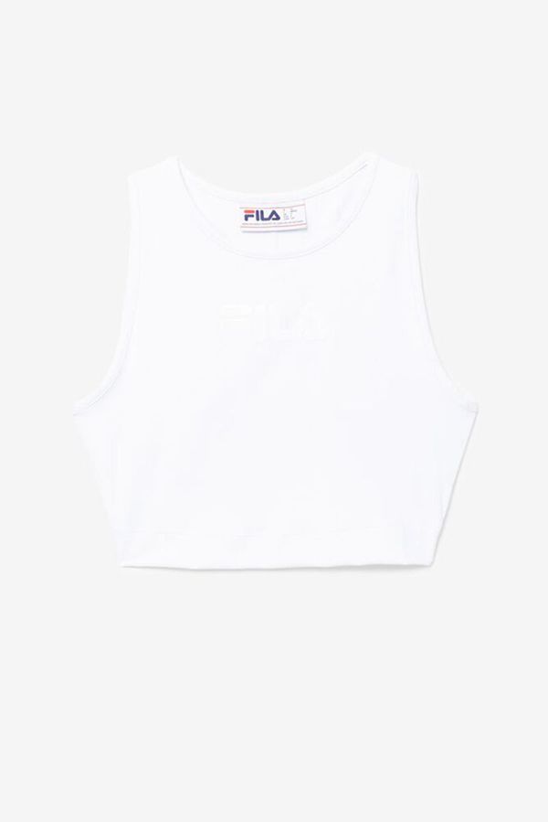 Fila Alva Athletic Crop Women's Tops - White,NZ 279-27930